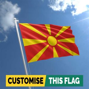 Custom North Macedonia flag